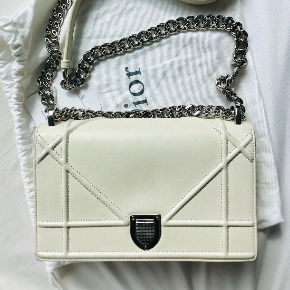 Christian Dior small Diorama bag in off white